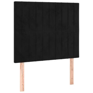 vidaXL cabecero con luces LED terciopelo negro 80x5x118/128 cm