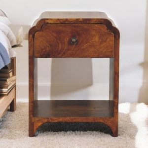 Artisan furniture mini mesa newton, 1 gaveta e prateleira, castanho