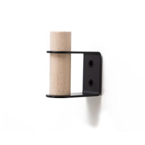 Rei | suporte de parede modelo c8710 | faia e aço preto fosco | 28x66x55 mm