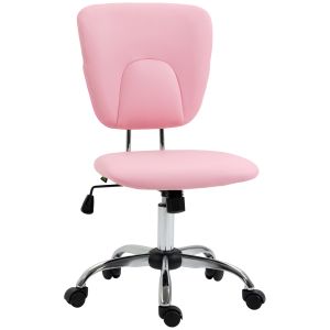 Cadeira de escritório couro sintético, espuma e aço rosa