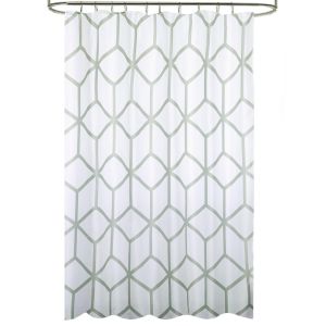 Cortina ducha tela geometria 180 x 200 cm. cortina baño, cortina tela impermeable con anil
