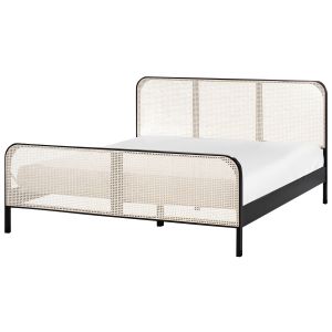 Cama madeira de pinho gonfaron 180 x 200 cm preto