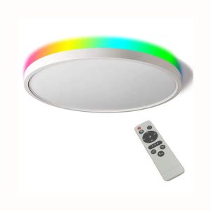 Luz de teto LED rgb + cct de 24w regulável com controle remoto