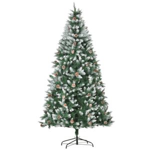 Árvore de natal 105x105x210 cm PVC, aço color verde Homcom, casa - natal
