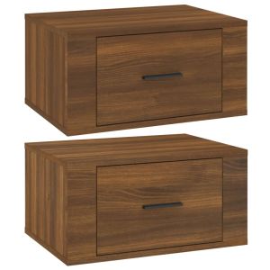 Casa lúmina - set  de 2 mesita de noche marrón madeira  50 x 36 x 25 cm
