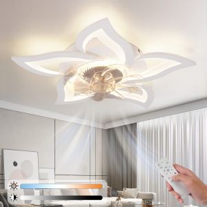 Nettlife ventilador de teto com luz LED integrado branco 62x62