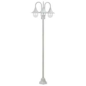 Lampada de jardim E27 220 cm alumínio 3 lanternas branco 02_0042540
