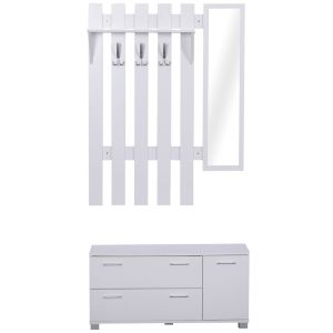 Móvel cabide de entrada painel de partículas e vidro color blanco