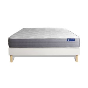 Conjunto de estrado branco + colchão actisom actilatex dream (130x200 cm -