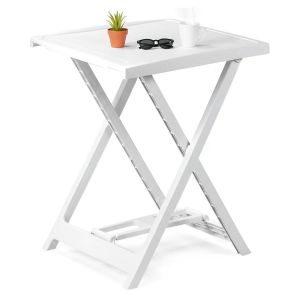 Mesa externa ohatchee, fixa, plástico branco 60x47x65h cm