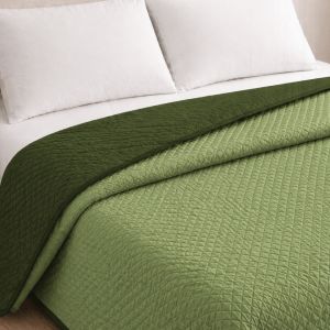 Colcha reversível bicolor oliva/botella cama 90cm donegal collections