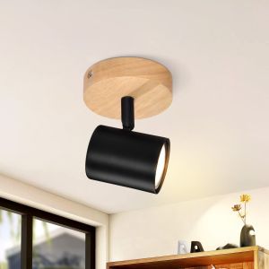Nettlife luminária de teto negro gu10 9x9
