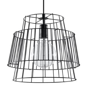 Lámpara coLGante gate 1 negro acero 35x130x35cm