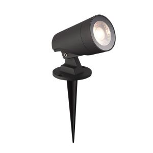 Candeeiro exterior com espigão preto para pisos ou paredes ip65 wonderlamp