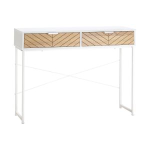 Consola 100x30x75cm metal e aglomerado de madeira color blanco Homcom