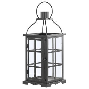 Lanterna clara 42 cm metal preto