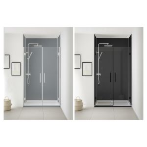 Ondee - kit  paneles murales nicho  120cm gris antracita perfil cromado