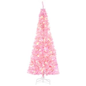 Árvore de natal PVC e aço rosa 63x63x180 cm