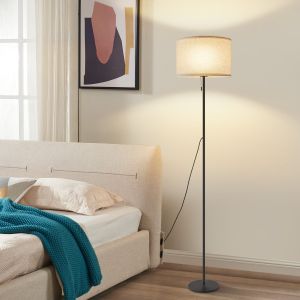 Nettlife lâmpada de pé preto 136x16