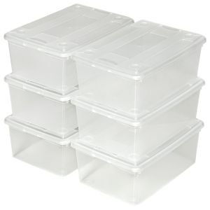 Set de 24 cajas transparentes de almacenaje empilháveis com tampa