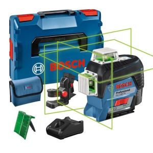 Laser de linha verde 12v gll 3-80 cg + bateria gba 2ah + carregador gal 123