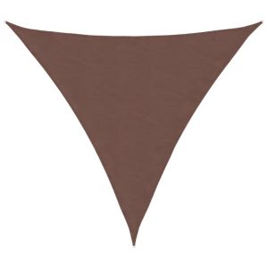 vidaXL toldo de vela triangular tela oxford marrón 4x4x4 m