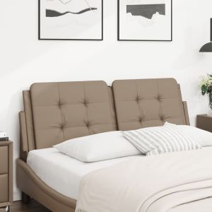 Almofadão de cabeceira 140 cm couro artificial cappuccino ptob3588