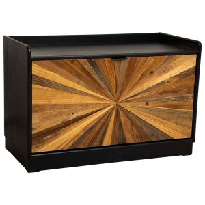 Sapateira de madeira recuperada marrom 80x38x53h cm