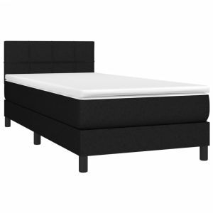 vidaXL cama box spring con colchón tela negro 90x190 cm