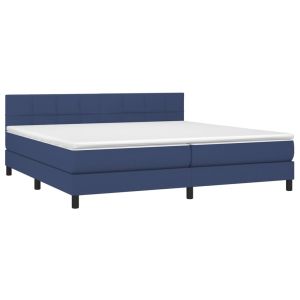 vidaXL cama box spring con colchón tela azul 200x200 cm