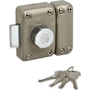 Yale yv25bt-40 botão de 5 pinos e fechadura de cilindro - 4 chaves - bege