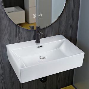 Nettlife lavatório ceramico branco 60x42