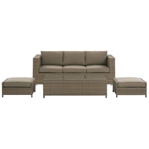 Conjunto de jardim com mesa 5 lugares belluno rattan sintético castanho