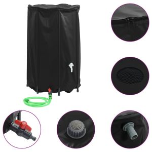 Depósito de água dobrável com torneira 500 l PVC