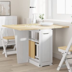 Mesa de jantar dobrável corona madeira de pinho maciça branco wf748416