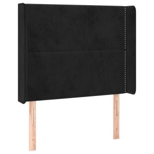 vidaXL cabecero con orejas de terciopelo negro 103x16x118/128 cm