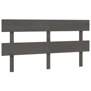 vidaXL cabecero de cama madera maciza de pino gris 164x3x81 cm