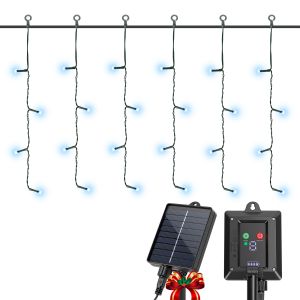 Aigostar cortinas de luz solar de natal para exteriores, 3m + 5m * 0,4m