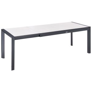 Mesa de refeição de jardim extensível binasco 160/220 cm 90 cm creme