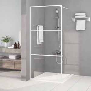 Divisória de chuveiro 90x195 cm vidro transparente esg branco