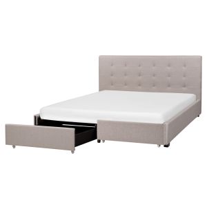 Cama de casal tecido cinzento la rochelle