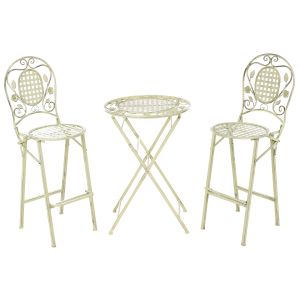 Conjunto de bar de jardim dobrável bivio metal verde claro