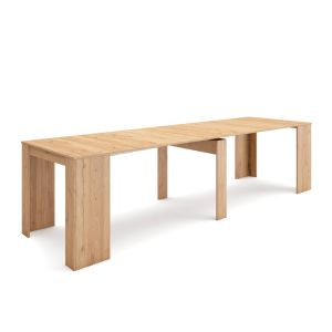 Mesa consola extensível, 58/302x90x77cm, carvalho