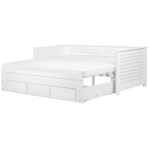 Cama com gavetas de arrumação madeira cahors 90 x 200 cm branco