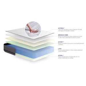 Colchão actisom actilatex night (140x200 cm - espuma viscoelástica- altura: