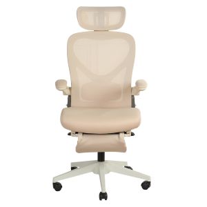 Cadeira de escritório ergonómica dobrável em espuma creme