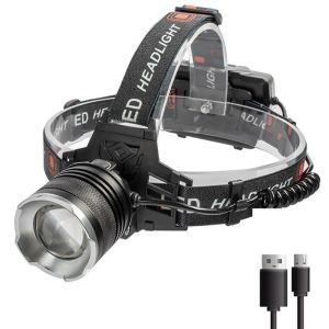 Lanterna LED 3600mAh 5 modos USB camping caça escalada recarregável