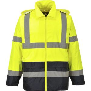 Jaqueta de chuva alta visibilidade portwest bicolor h443 - amarelo / preto