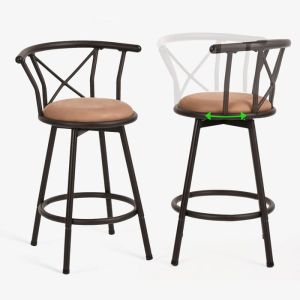 Meubles cosy - bancos de bar - conjunto de 2, castanho - 73x46x103 cm