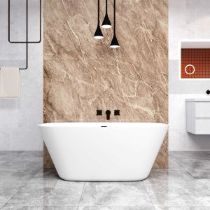Banheiras de ilha oval em acrílico com ralo-1500x700x580mm-branca